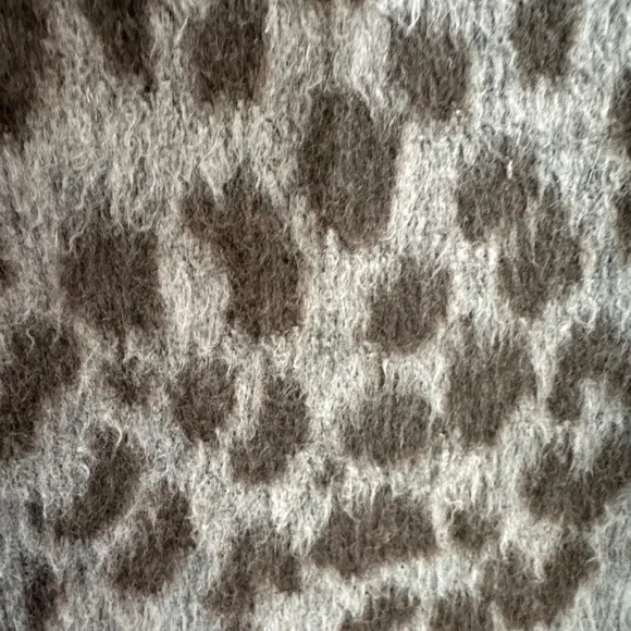 Old Navy Relaxed Soft Brushed truffle Leopard Print Women's wool blend Pea Coat - Picture 9 of 9